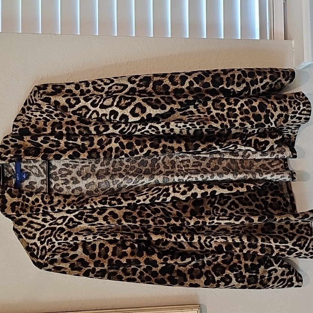 Apt. 9 Leopard Print Open Front Knit Cardigan - W… - image 1